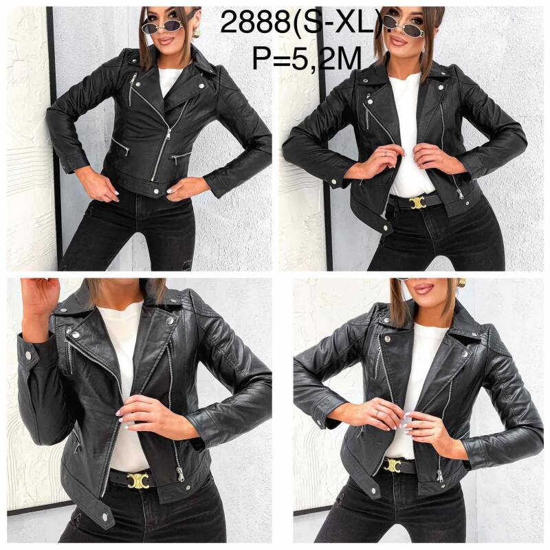 Kurtki damskie skórzana Roz S-XL, 1 Kolor Paczka 5 szt